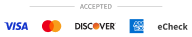Accepted payment methods: Visa, Mastercard, Discover, American Express, eCheck